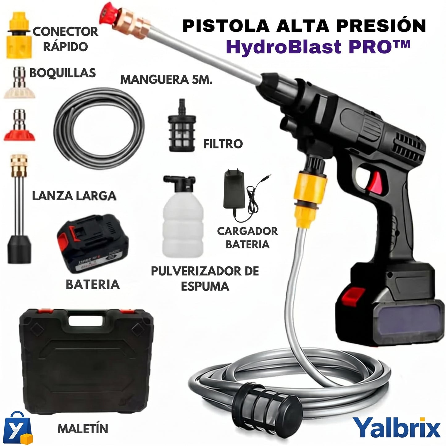 HydroBlast PRO™ Pistola de Alta Presión para Limpieza