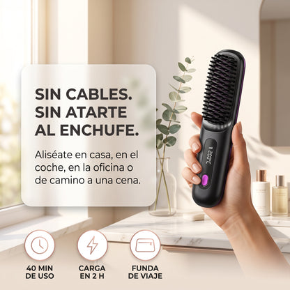 Cepillo alisador inalámbrico SedaBrush, infografía sin cables y sin atarte al enchufe