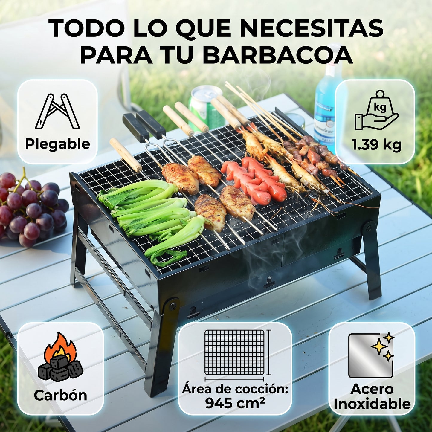 GrillGo™ – Barbacoa Portátil Plegable