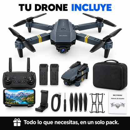 Dron con doble cámara 4K + Maletín Gratis + Batería Extra