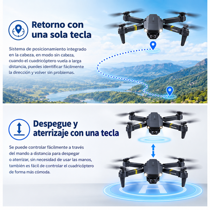 Dron con doble cámara 4K + Maletín Gratis + Batería Extra