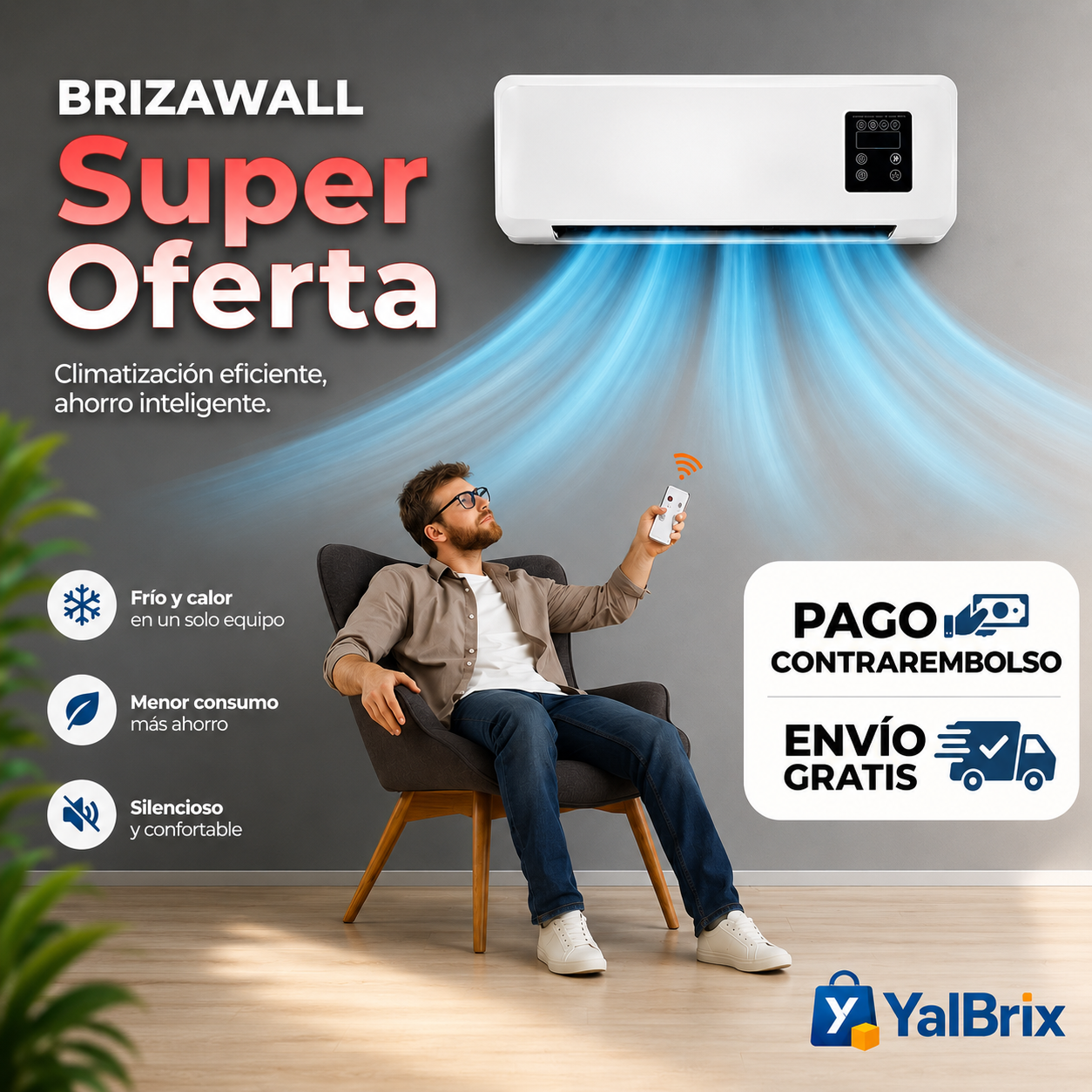 Aire acondicionado portátil 2 en 1 - BrizaWall™