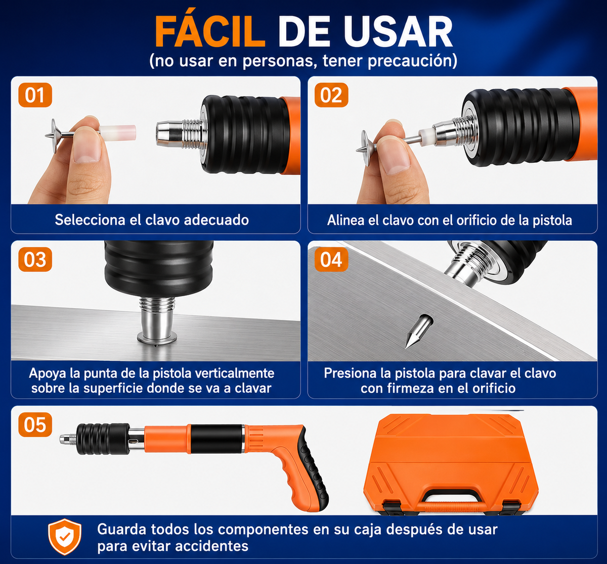 Pistola de Clavos Portátil + 50 clavos totalmente gratis