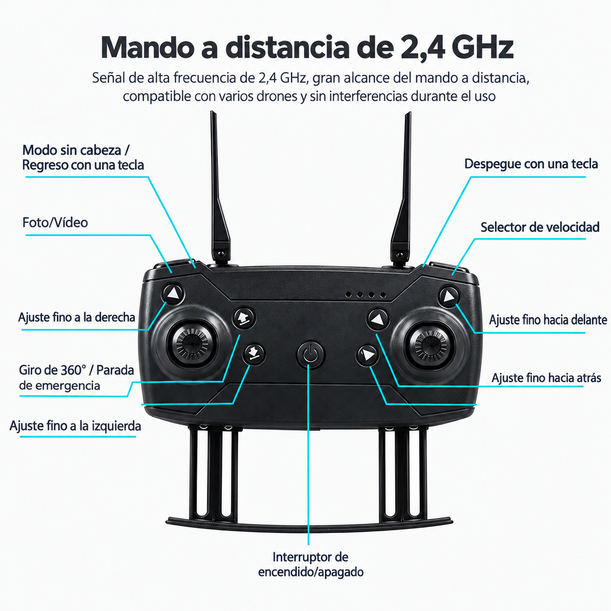 Dron con doble cámara 4K + Maletín Gratis + Batería Extra